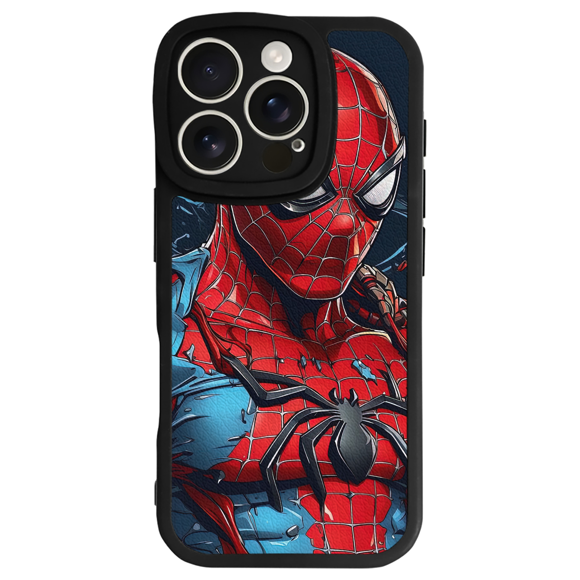 Spider Man スパイダーマン 【iPhone 16シリーズ対応】シリコンスマホケース（レザー調） 材質：シリコン